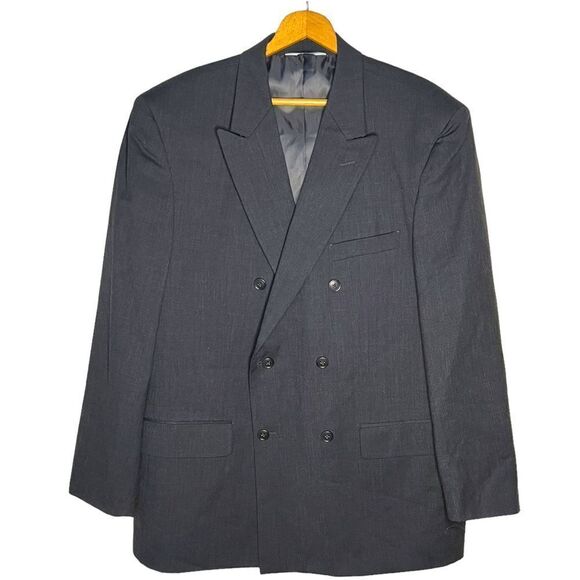LINEA UOMO DOUBLE Breasted Jacket Grey 44R - Picture 1 of 6